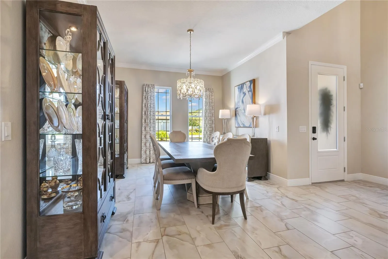 Spacious dining area with natural light and convenient access to the adjoining kitchen.