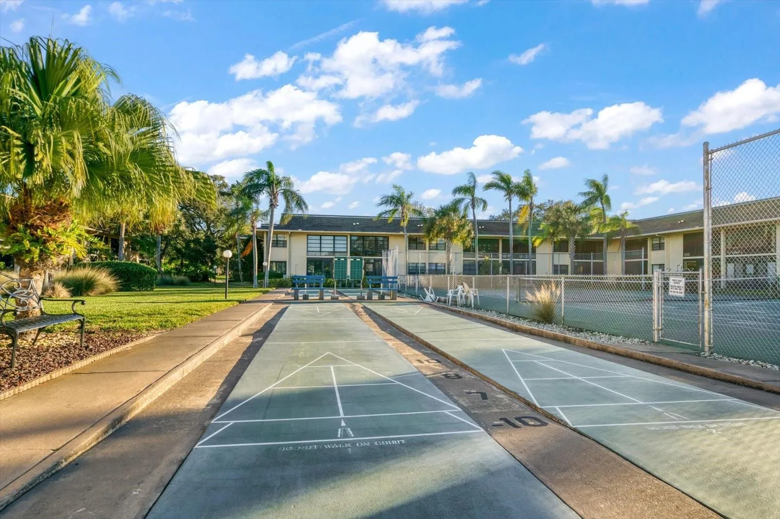 SHUFFLEBOARD AND TENNIS COURTS
