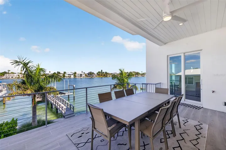 Oversized waterfront balcony.