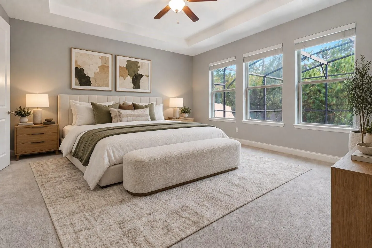 Virtually Staged Primary Bedroom