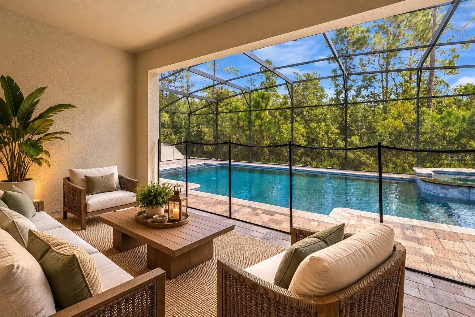 Virtually Staged Pool Area
