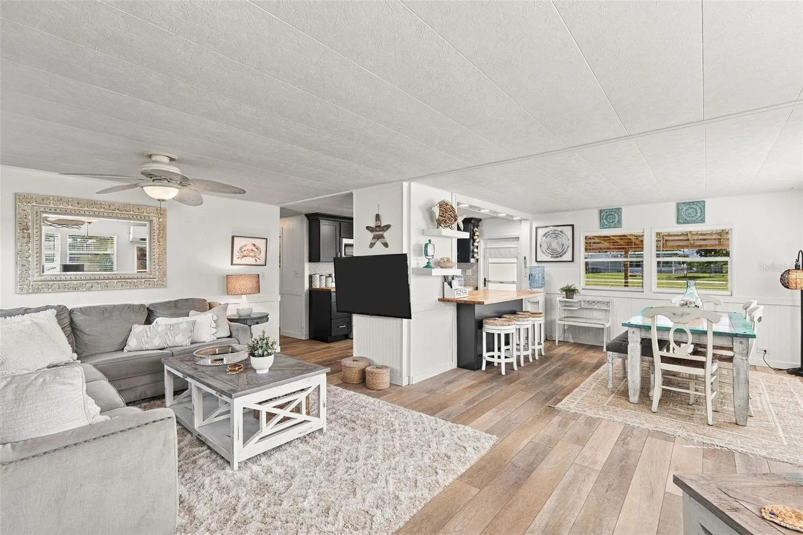 Luxury vinyl flooring in the main living spaces