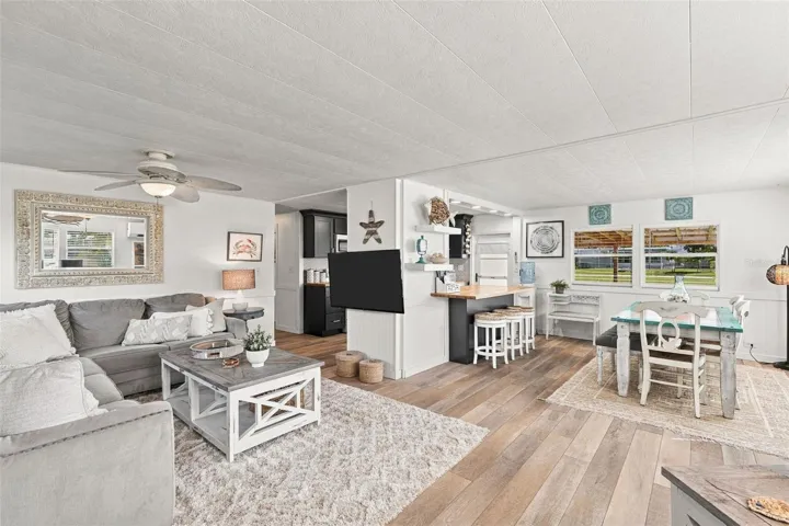 Luxury vinyl flooring in the main living spaces