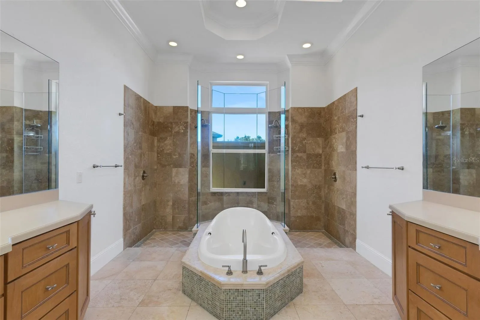 Outside the shower is a small courtyard for additional privacy.