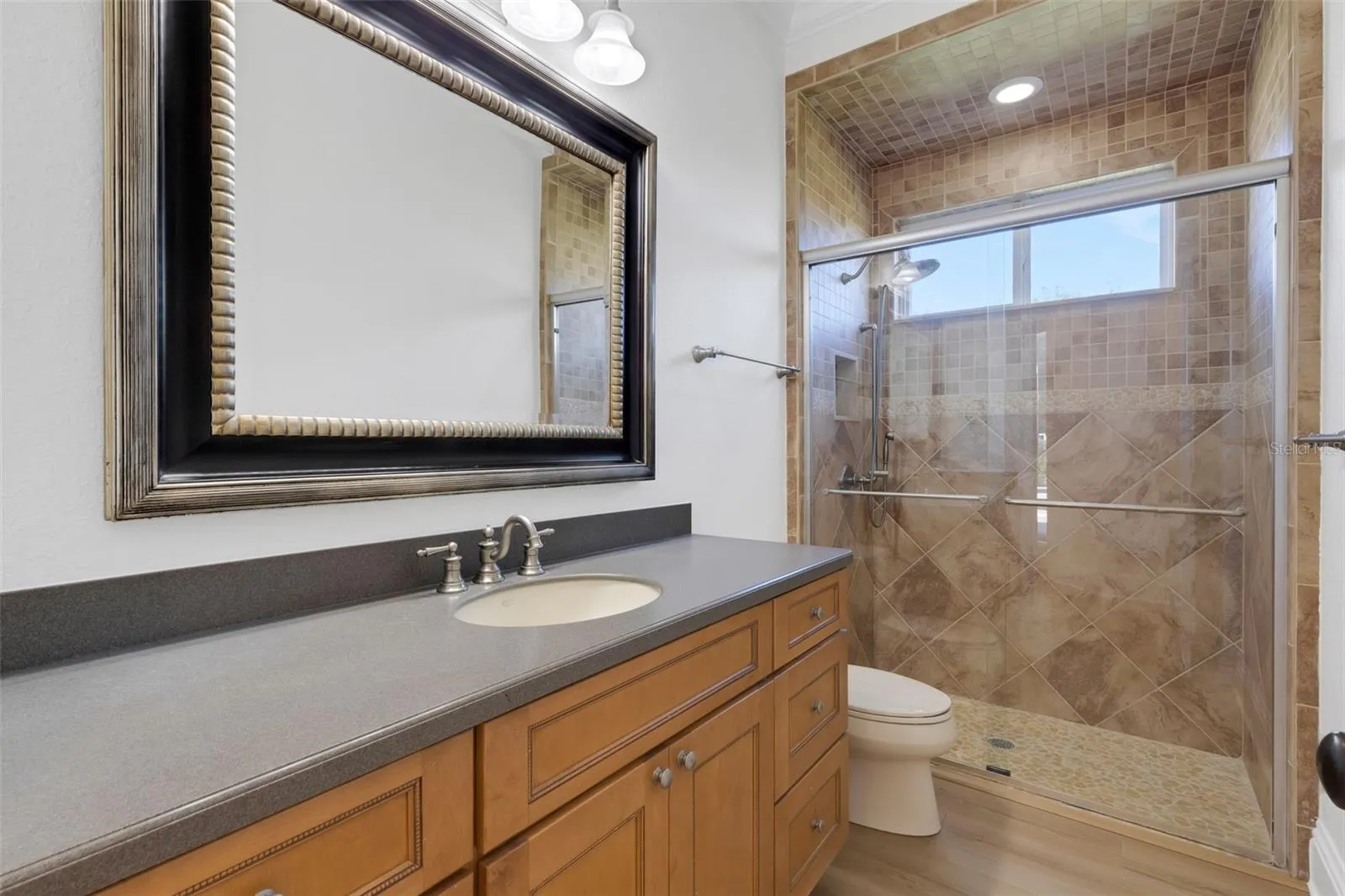 And bathroom #3 is directly adjacent and does double duty as your pool bath.