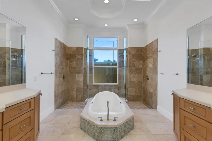 Outside the shower is a small courtyard for additional privacy.