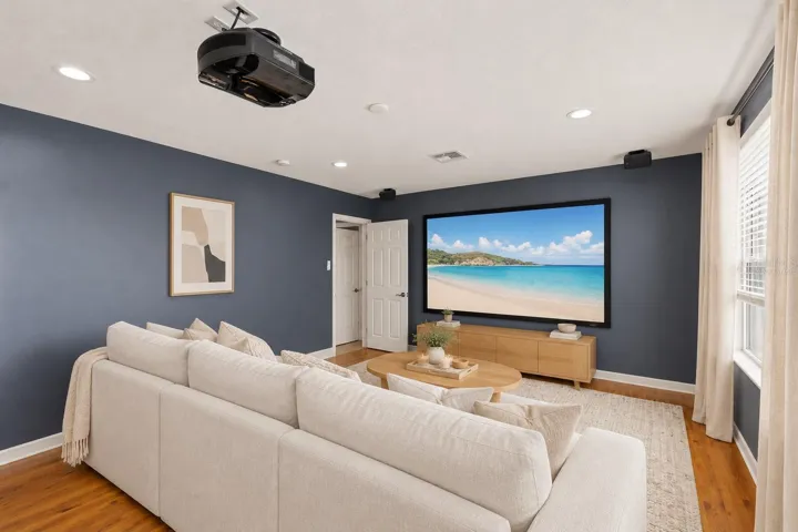 Virtually Staged: The builder’s optional oversized bonus room includes a partially divided area and provides plenty of space for a media room, home office, gym, playroom or potential 5th bedroom.