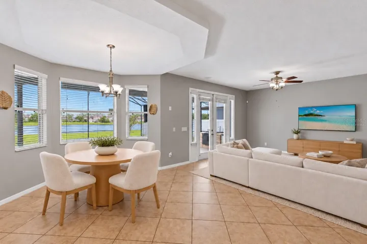 Virtually Staged: Dinette and living room.