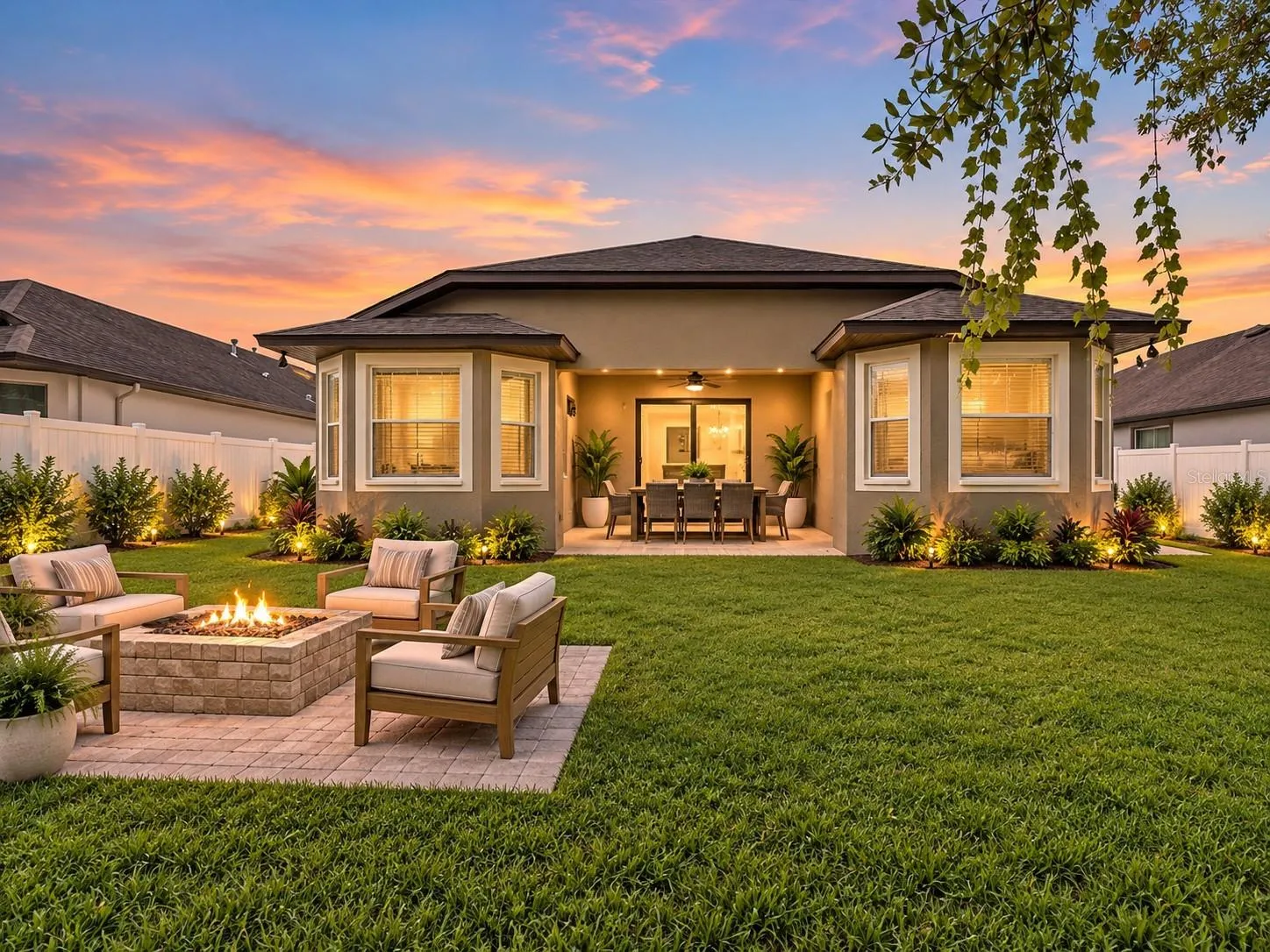 Staged back yard
