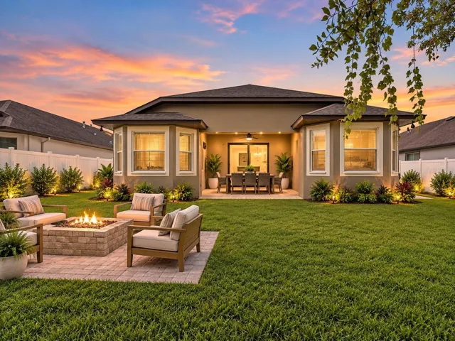 Staged back yard