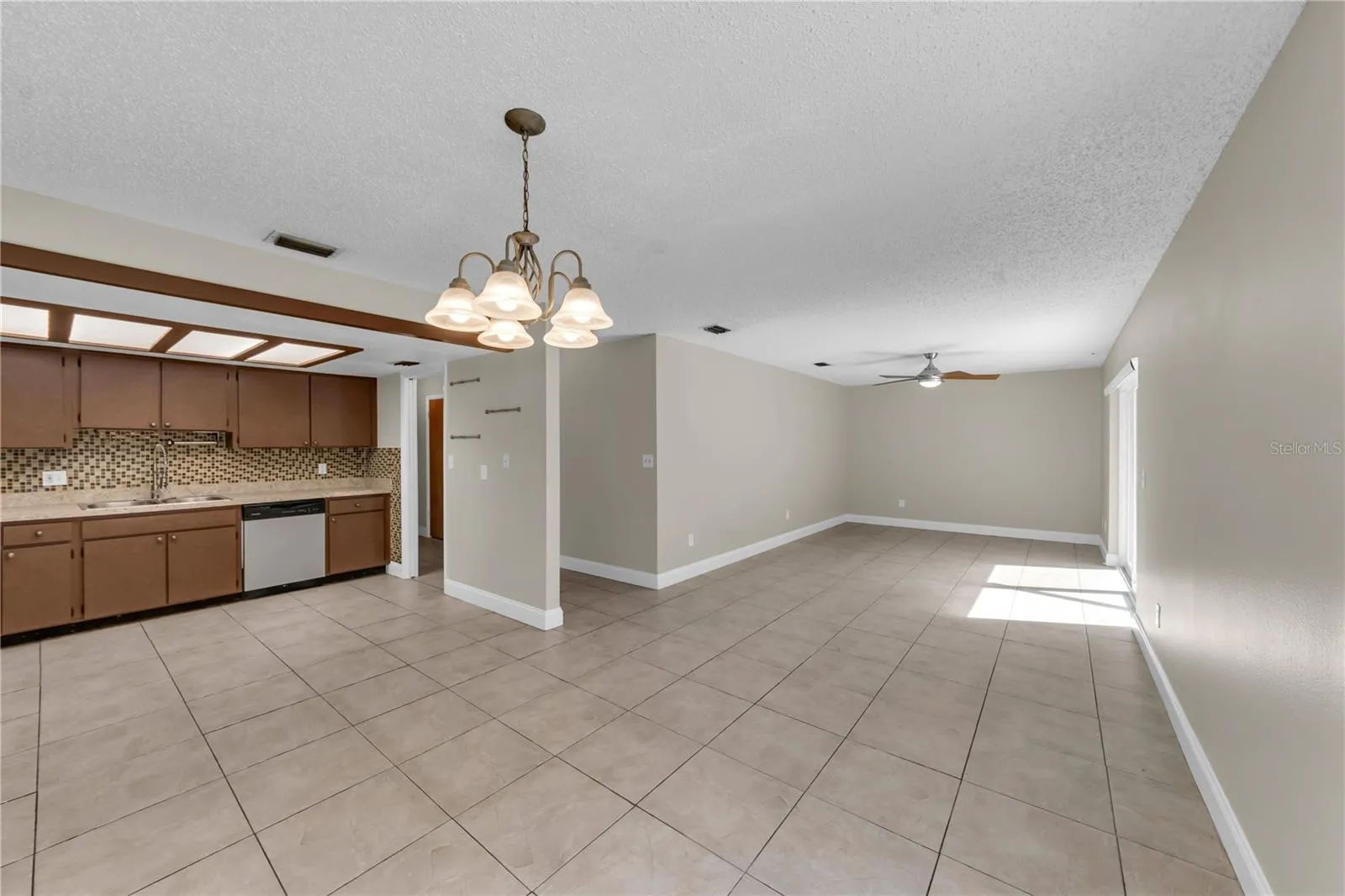 Open concept dining and living area