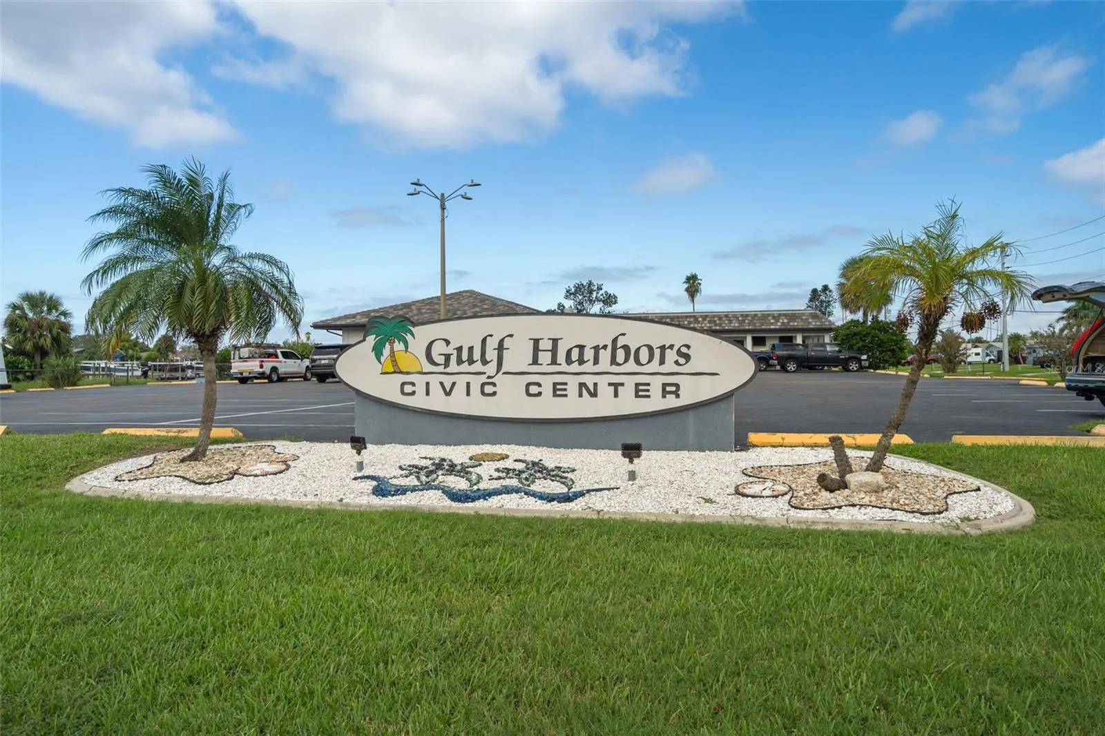 Gulf Harbors Civic Center sign