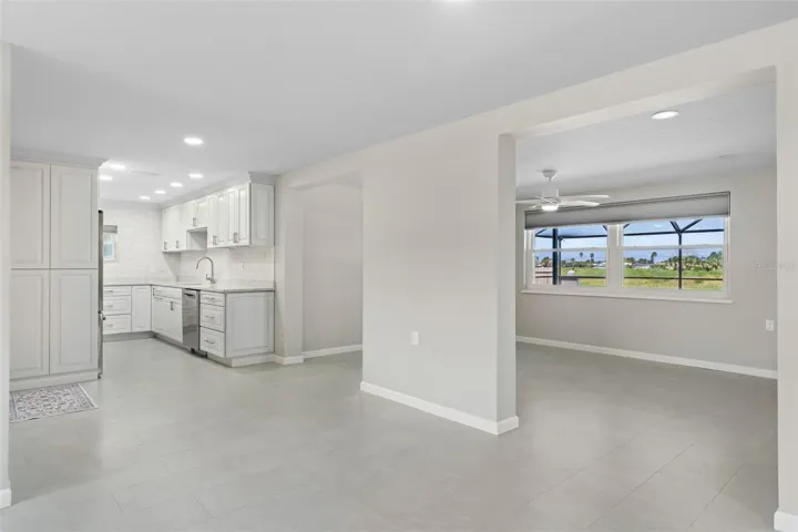 Dining room to bonus room and kitchen
