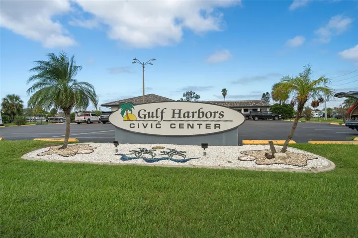 Gulf Harbors Civic Center sign