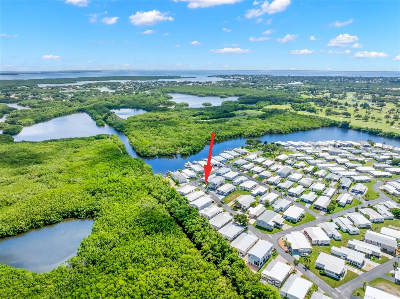 Waterfront community with saltwater canals