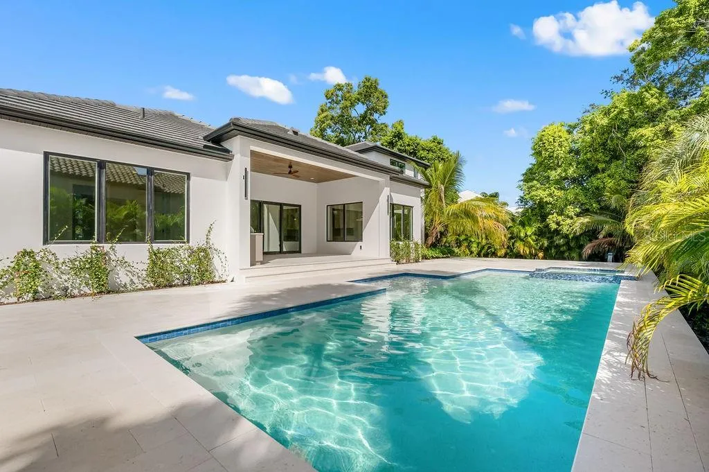 Another view of heated saltwater pool.