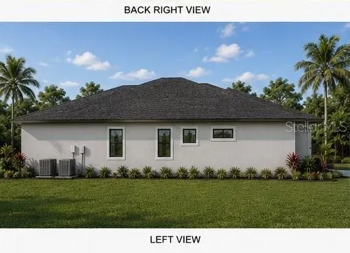 Rendering - home not yet built - Left Side view