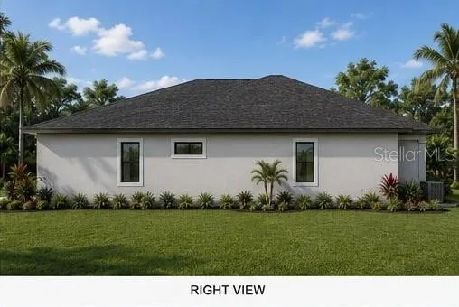Rendering - home not yet built - Right Side view