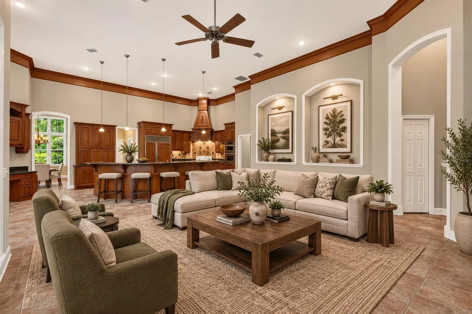 Family Room Virtually staged