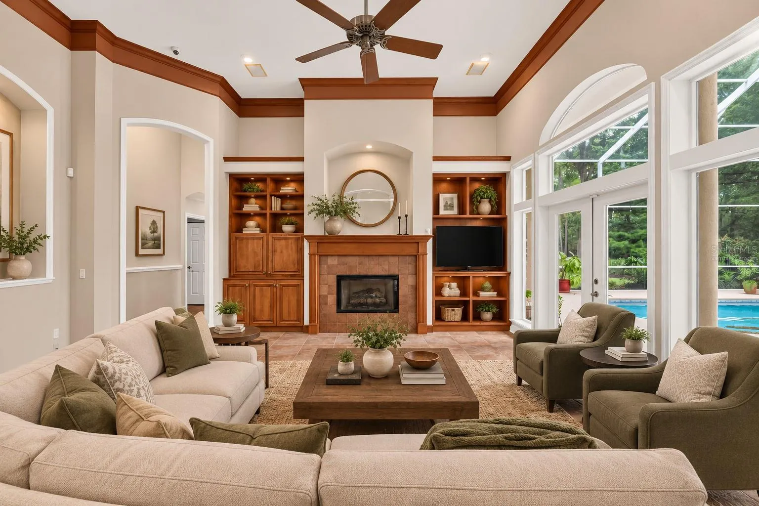Family Room Virtually staged
