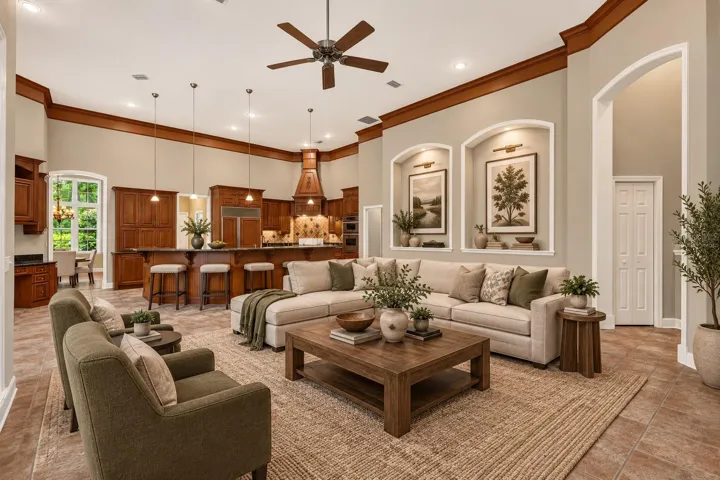 Family Room Virtually staged