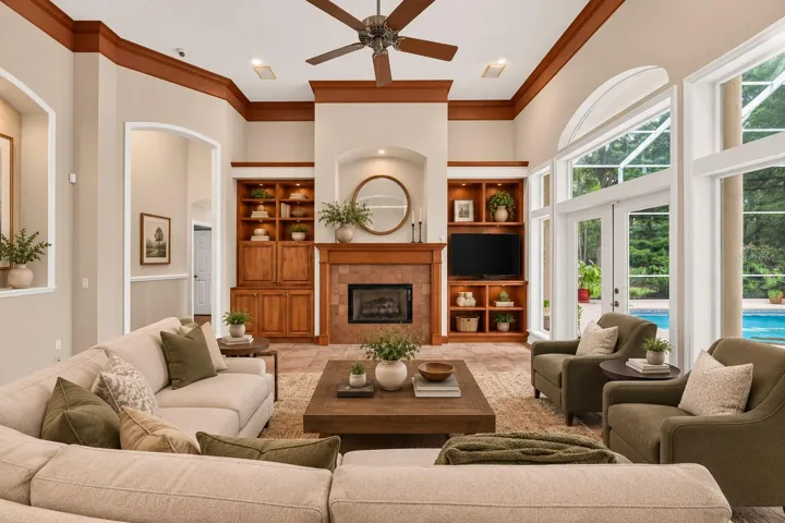 Family Room Virtually staged