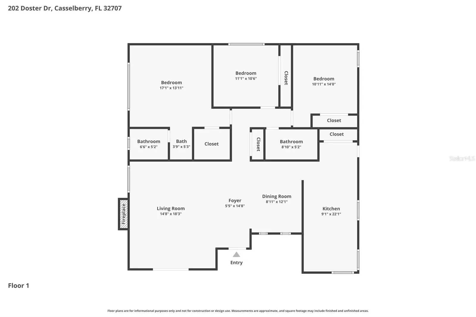Floor Plan of 202  Doster Dr.