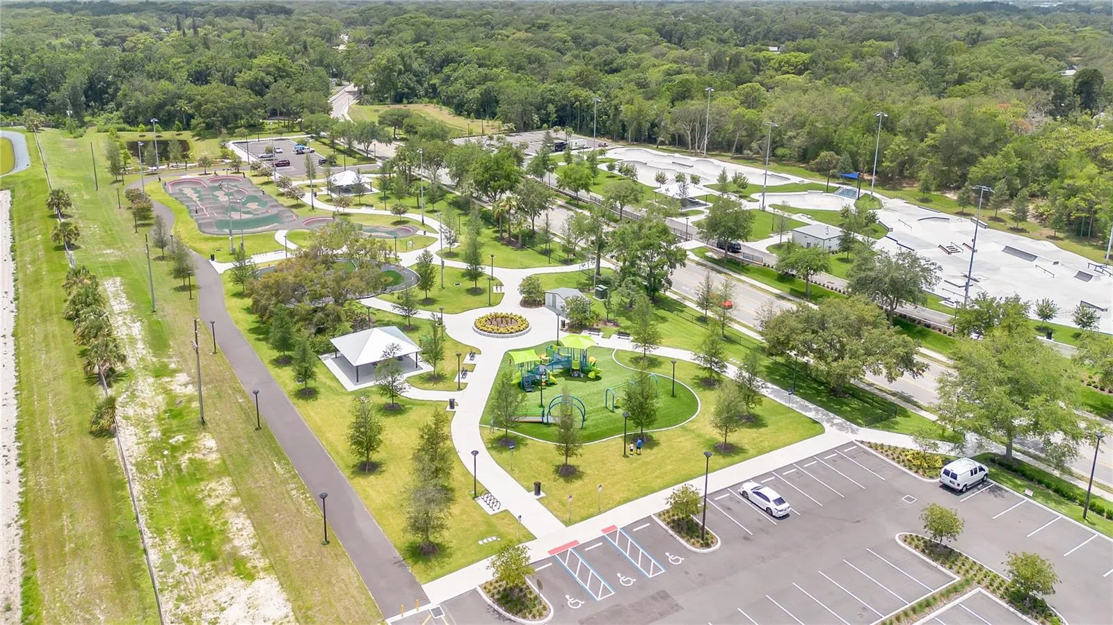 Wheels park is perfect to go ride your skateboard, bike or just enjoy the playground.