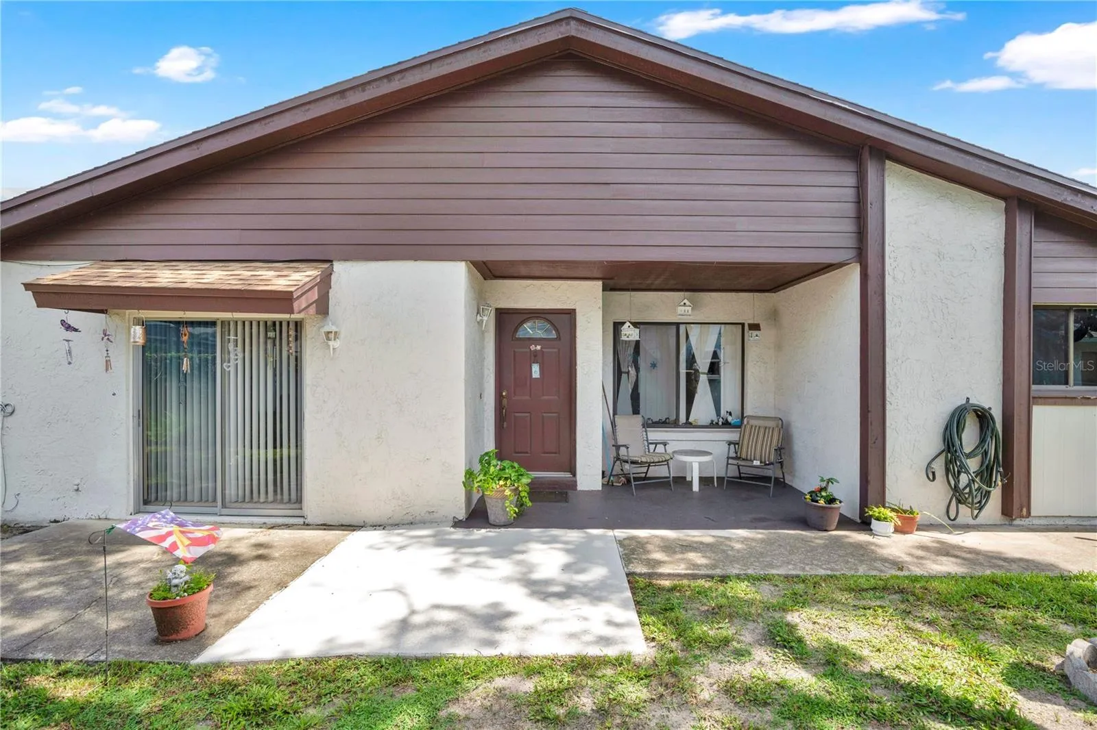 Exterior door and side porch