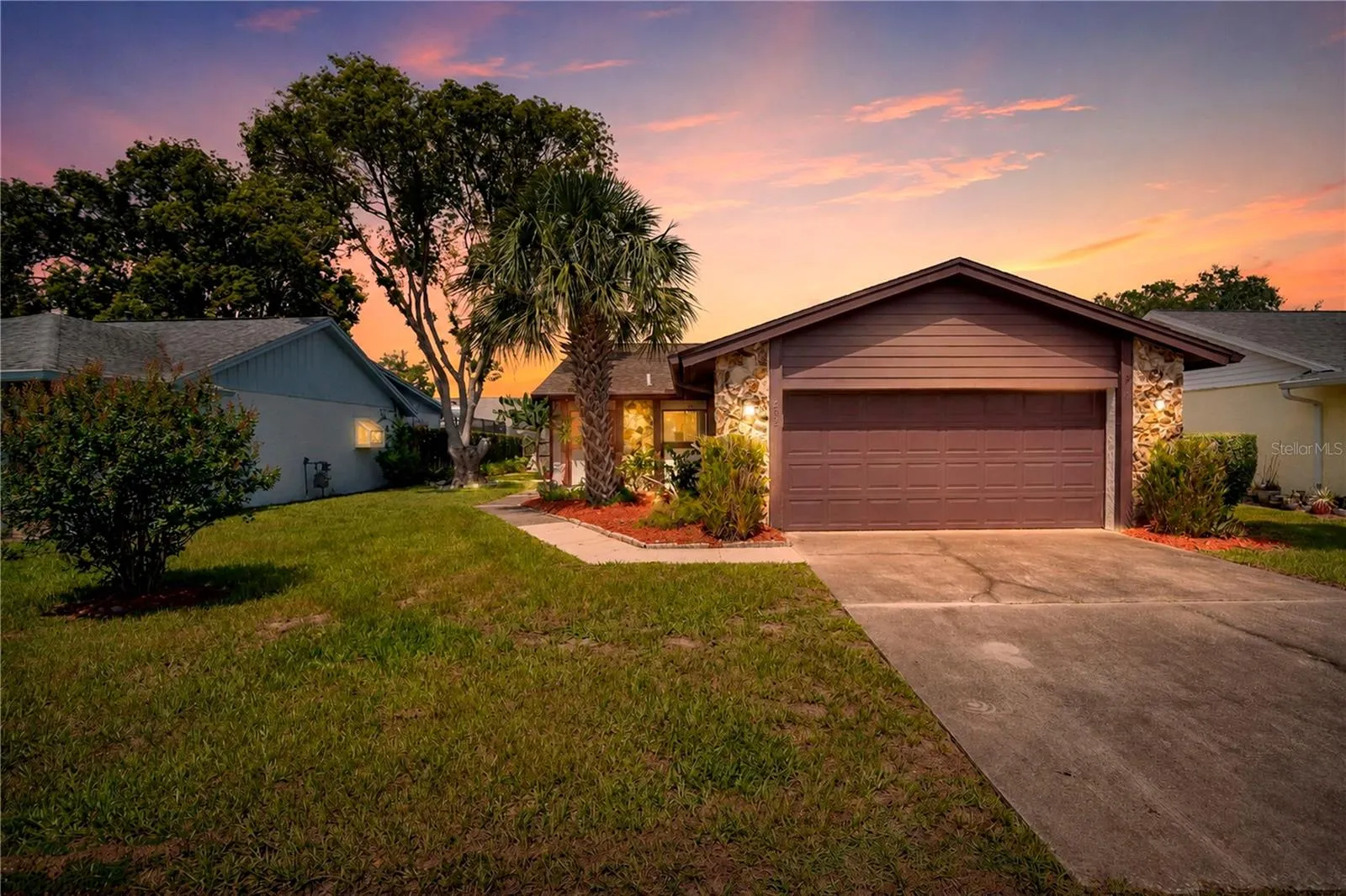 Twilight photo of front of 202 Doster Dr.