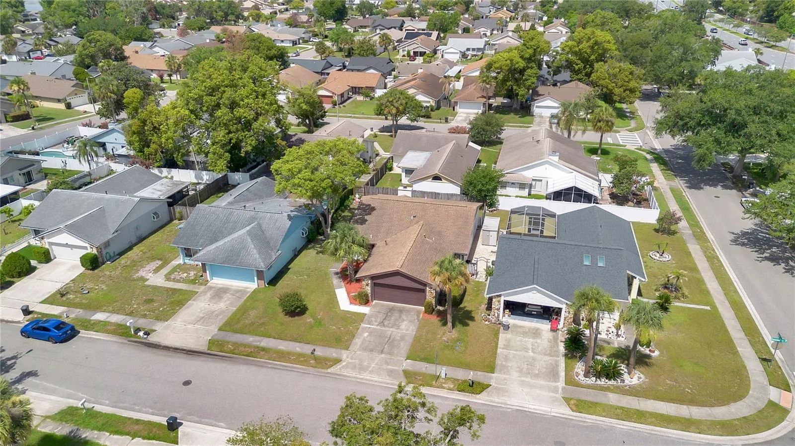 Elevated view of the front of the home