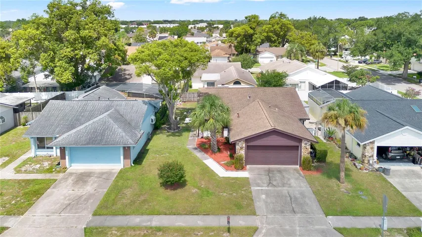 Elevated view of the front of the home
