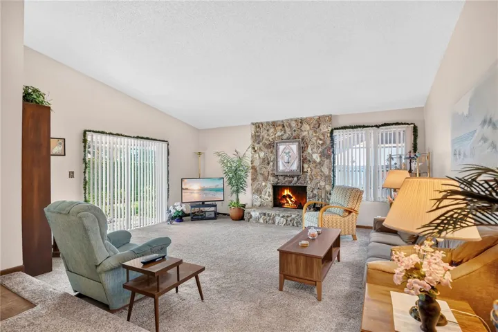 Living room with fireplace