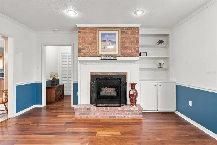 Living room with gas fireplace