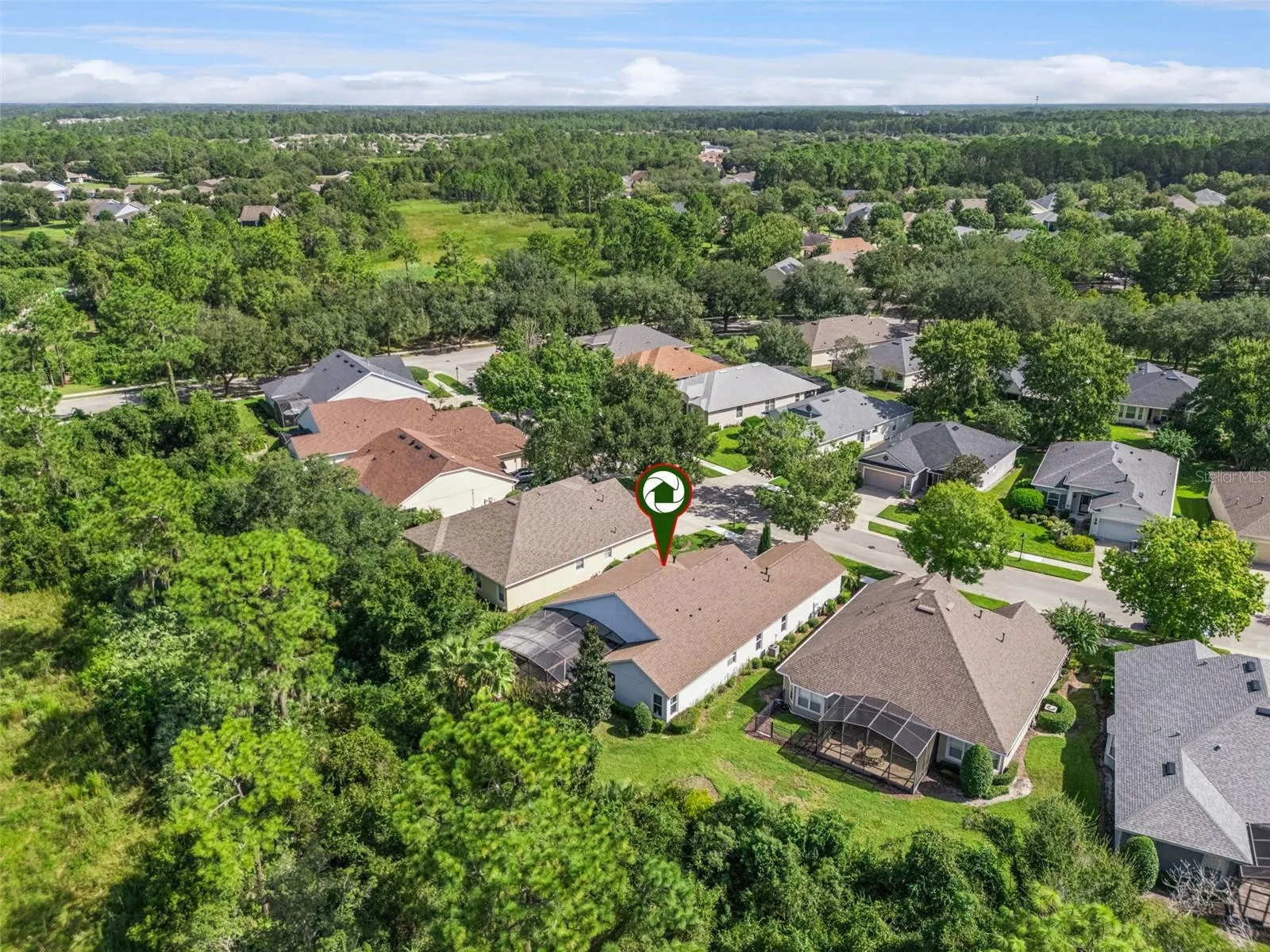 Aerial view of the home's location &amp; surrounding neighborhood area