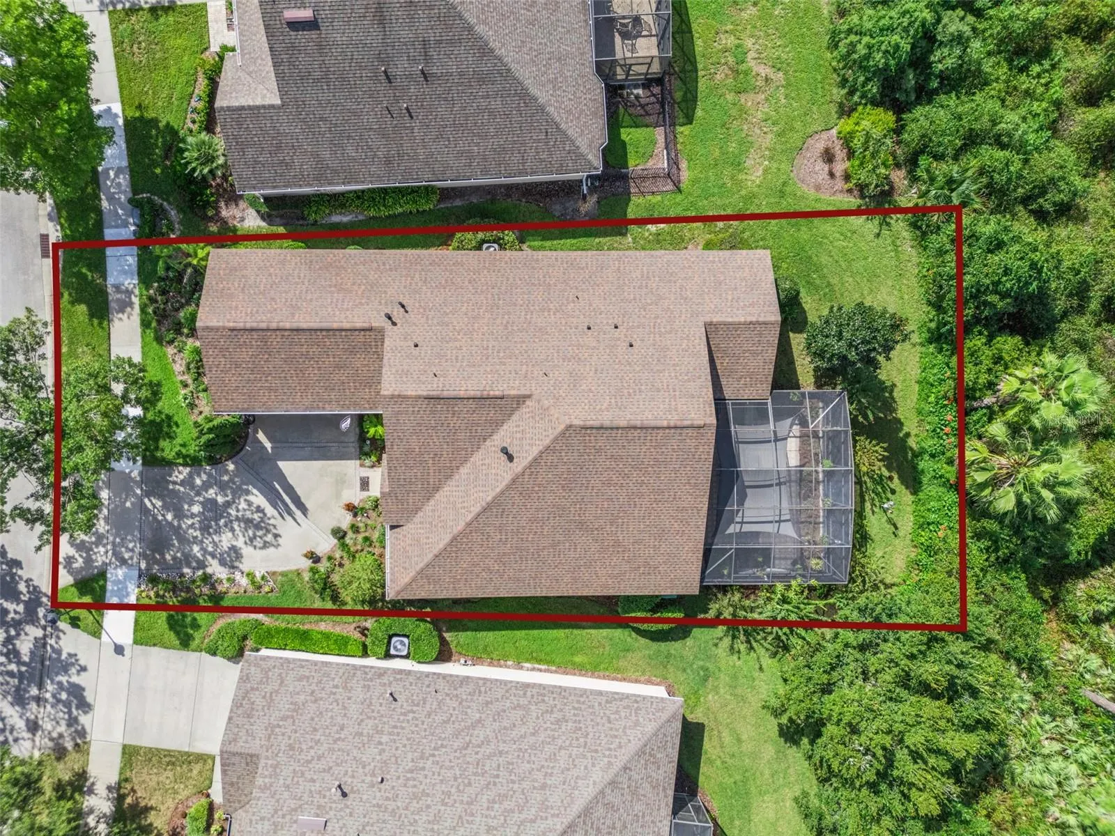Aerial view from above the home