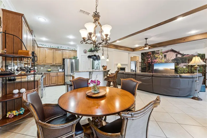 View of the Kitchen &amp; Family Room from the Dinette area