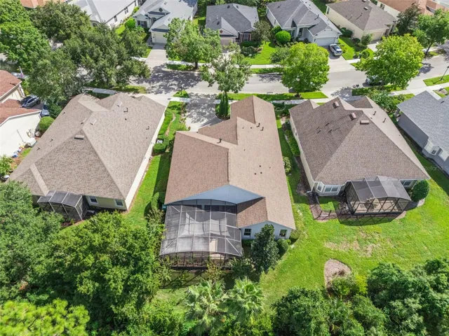 Aerial view from behind the home