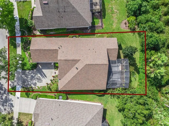 Aerial view from above the home
