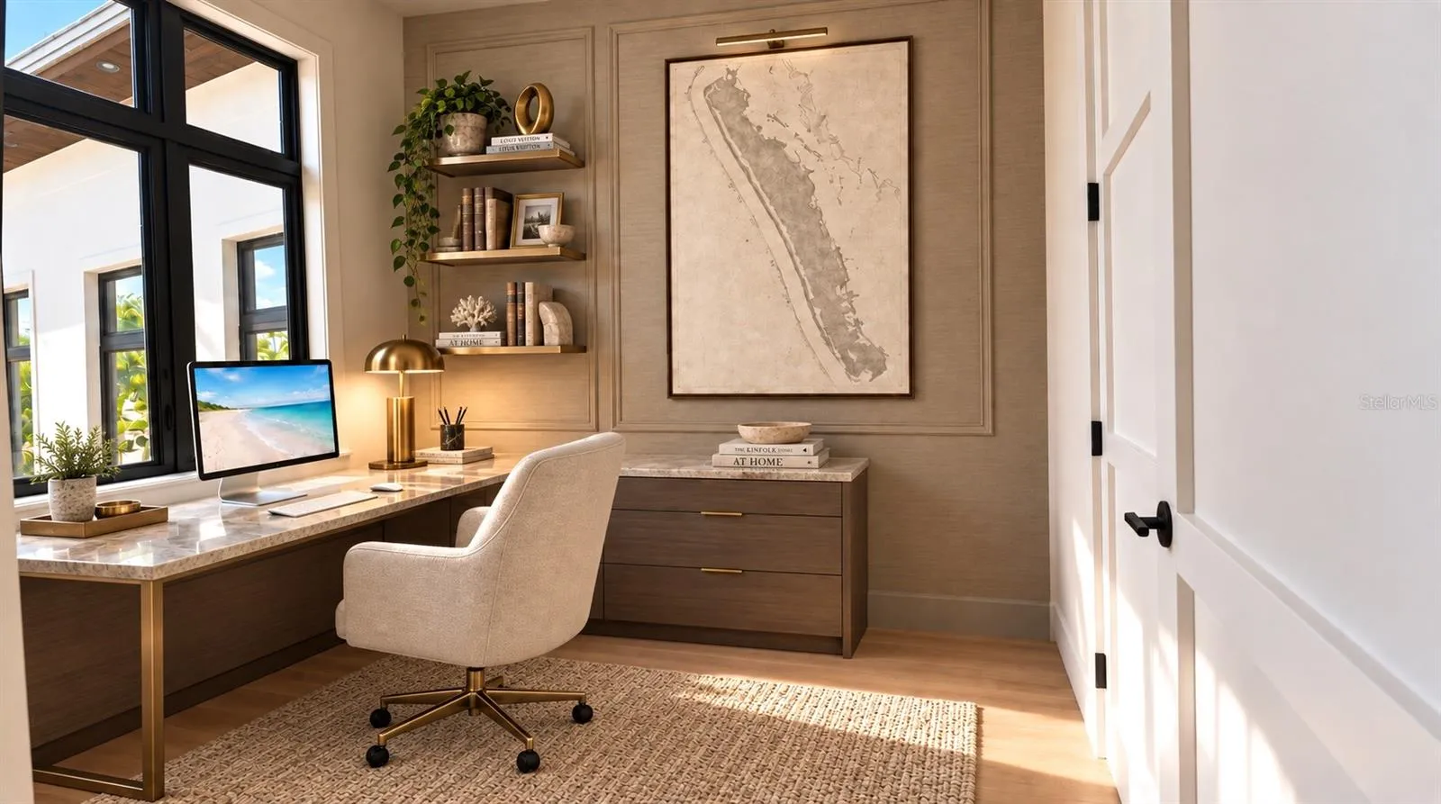 Office, with virtual staging