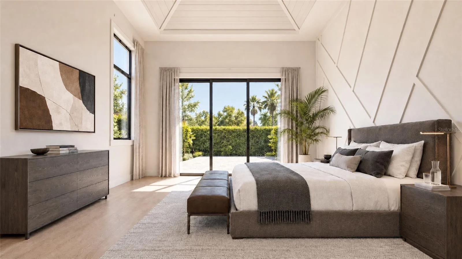 Primary bedroom, with virtual staging