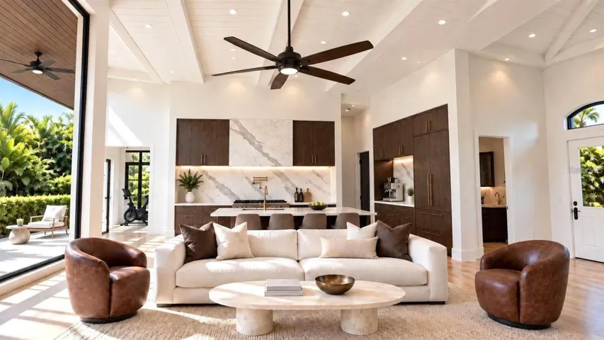 Living room, with virtual staging