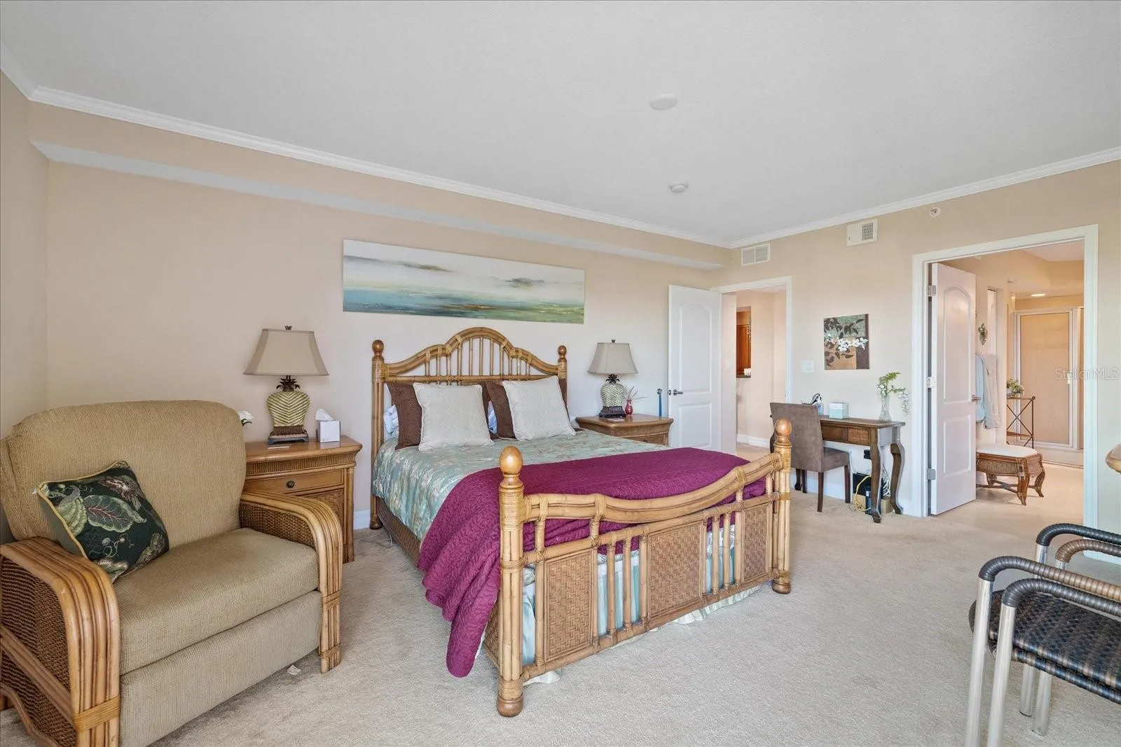 Primary bedroom with ensuite bathroom