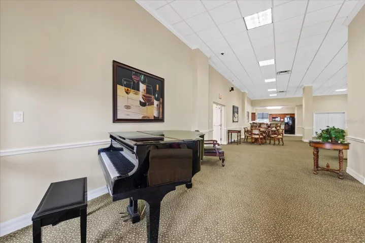 piano in community room