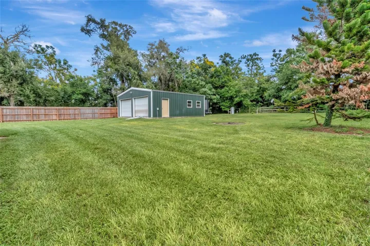 Detached Garage and backyard