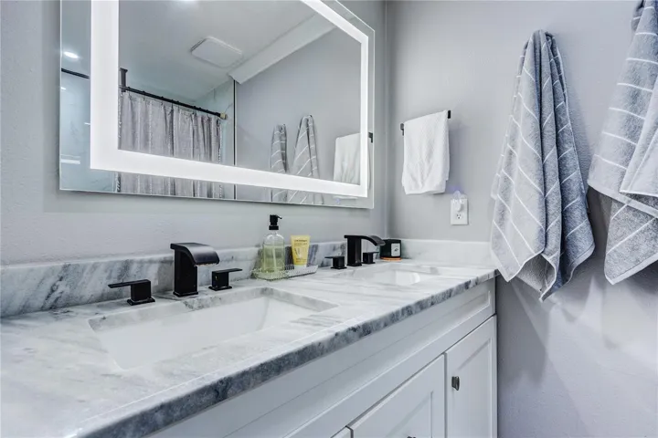 New bathrooms with multi functional lighted mirror