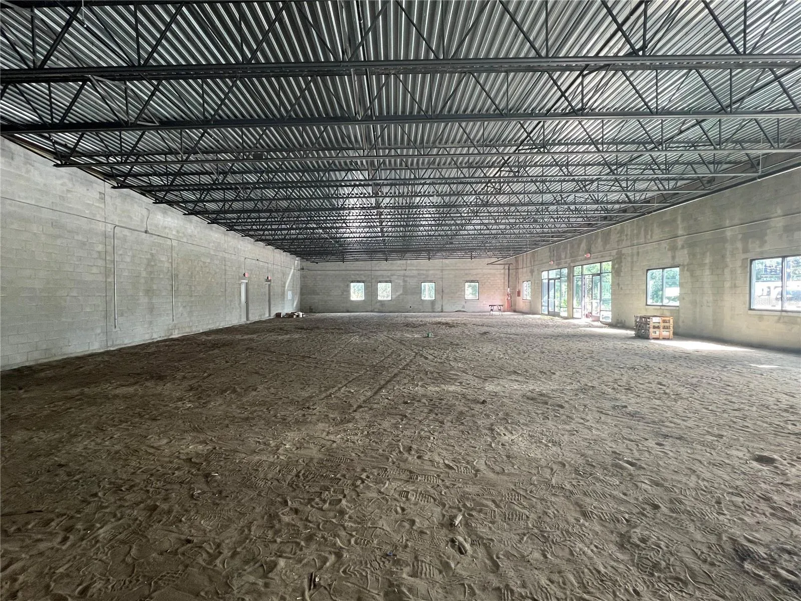 Inside building