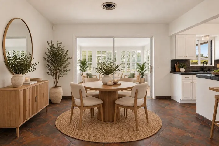 Dinning room virtually staged