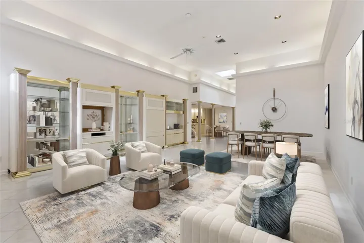 Virtual stage living and dining room