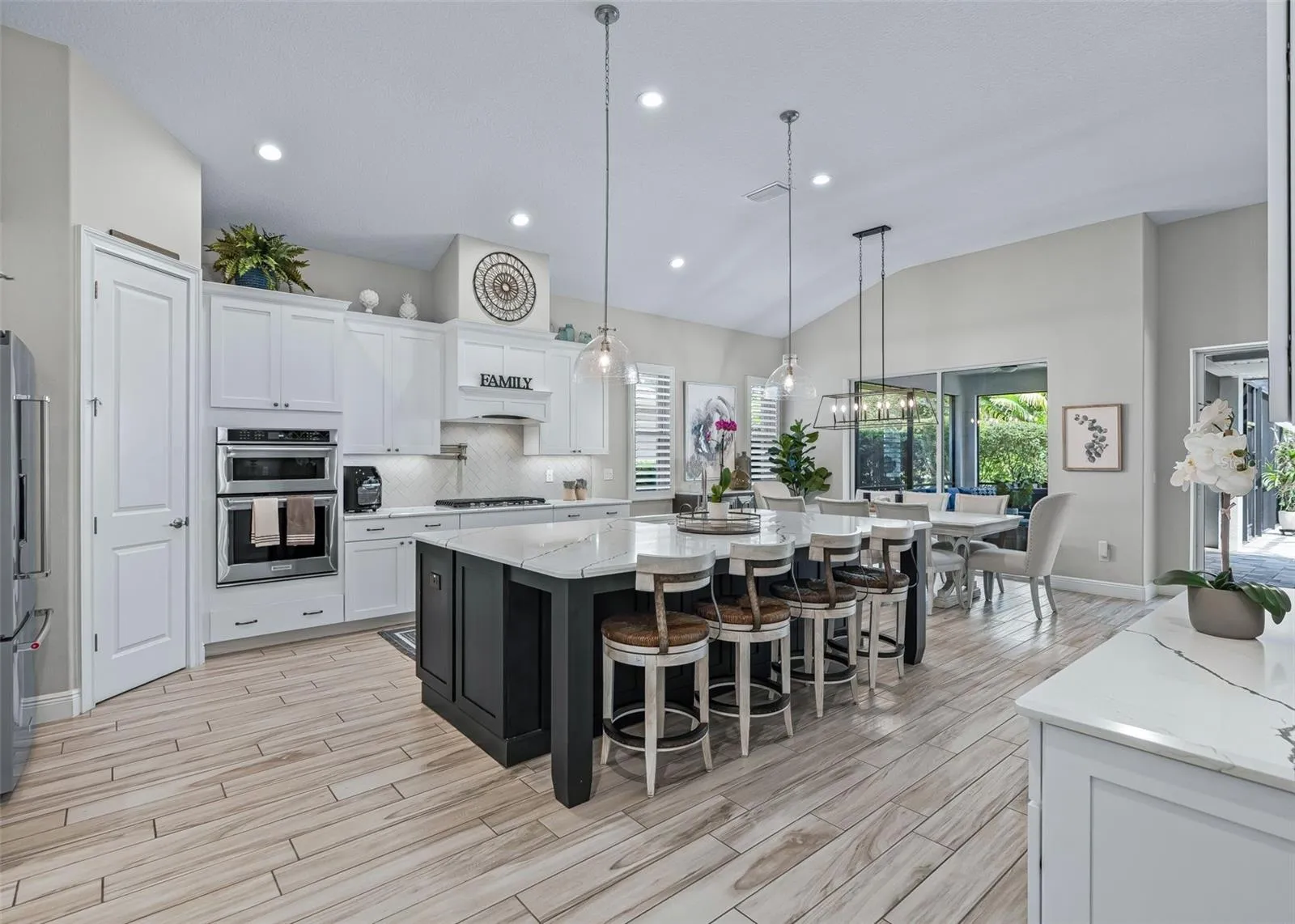 As you enter to the left is the Chef Syle Kitchen